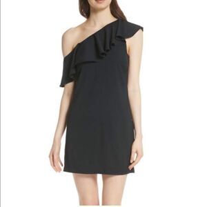 Joie Black One Off Shoulder Mini Cocktail Dress 12